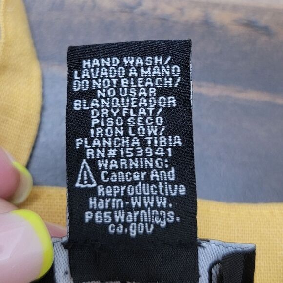 Timing Linen Butter Yellow Lagenlook Mini Dress Button Down Spaghetti Size S - Picture 6 of 6